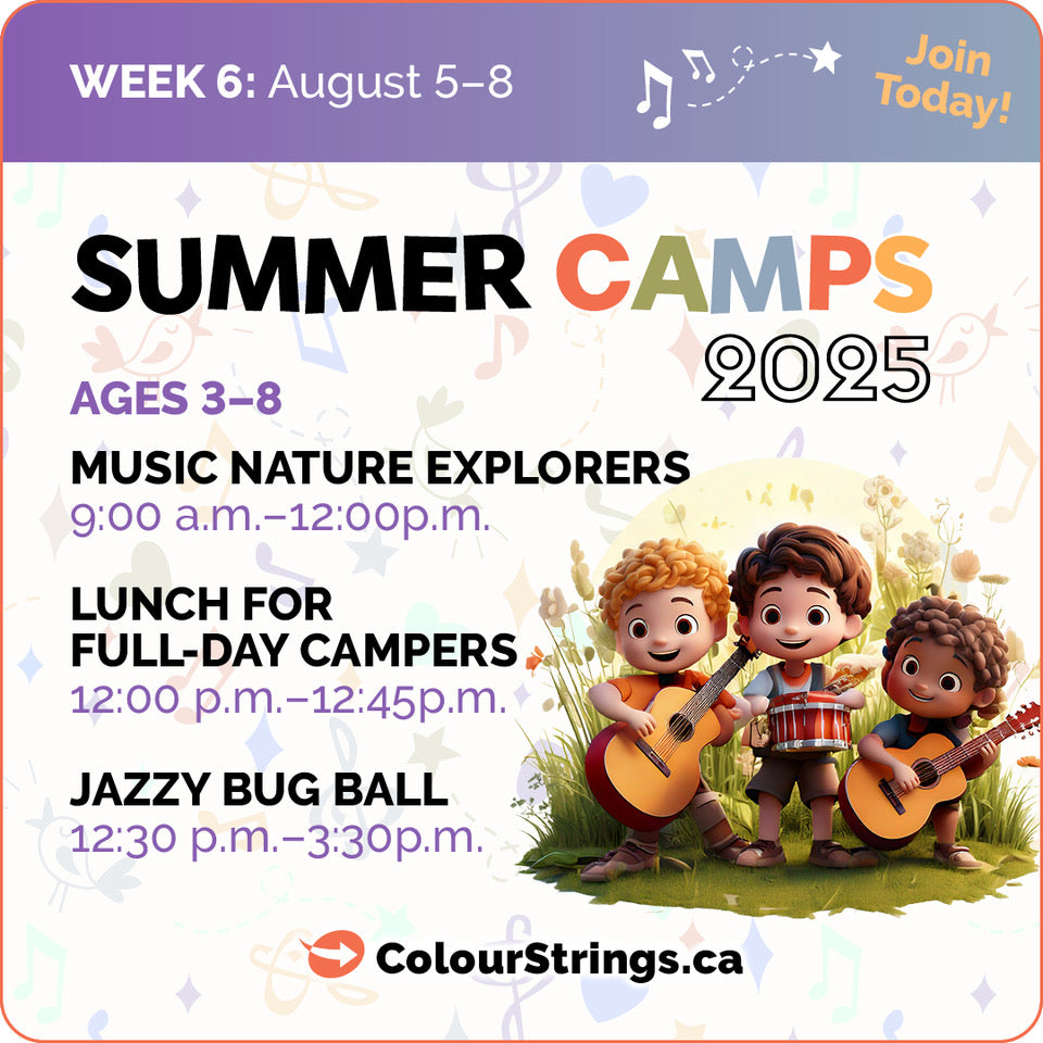 WEEK 6 - Tuesday August 5 – Friday, August 8 - Music Nature Explorers & Jazzy Bug Ball - 4 days - ages 3-8