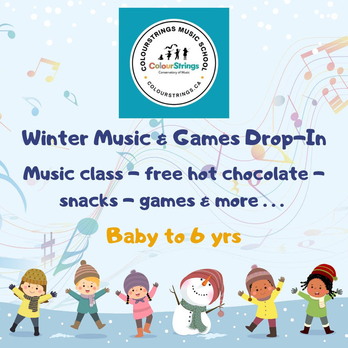 Winter Music Games Drop-in - Baby to 6yrs - Thur Dec 19th - 11:20am - 12:20pm